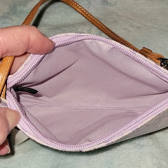 Purple and Tan Coach Wristlet - Picture 3 of 3